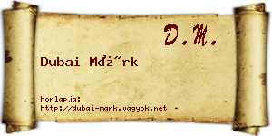 Dubai Márk névjegykártya