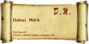 Dubai Márk névjegykártya